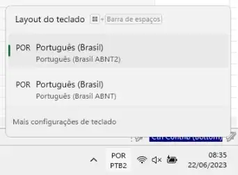 keyboard layout change popup