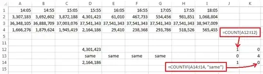screen shot of spreadsheet
