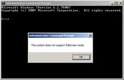 Fullscreen Console Error Message