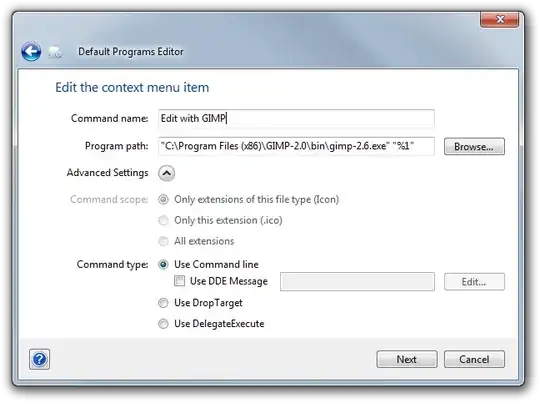 Default Programs Editor command details