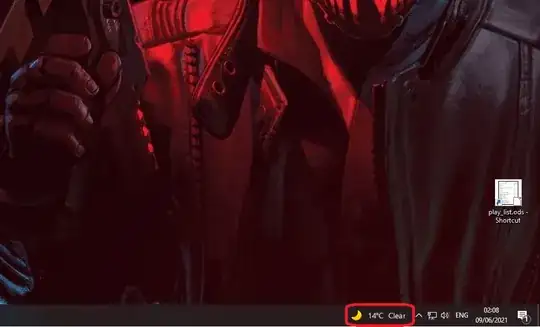 Weather icon on the taskbar1