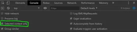 Selected context only checkbox enabled