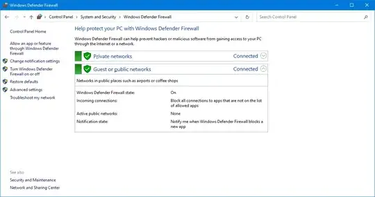 Defender Firewall from the Control Panel