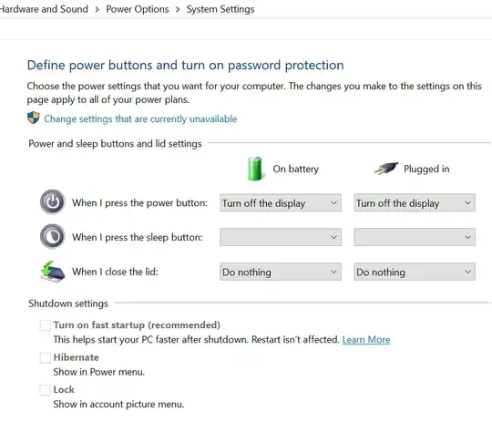 windows 10 power options