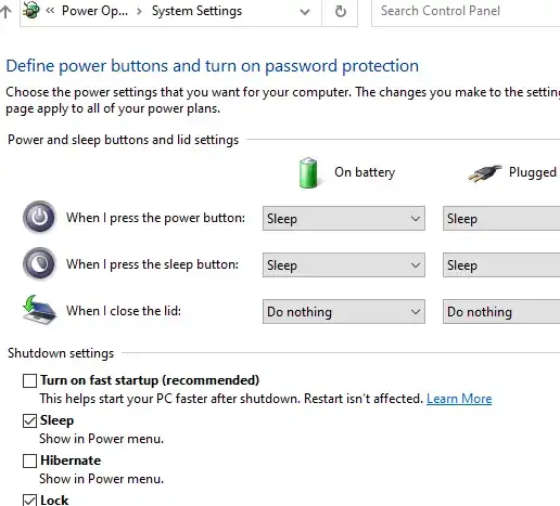 Power Settings