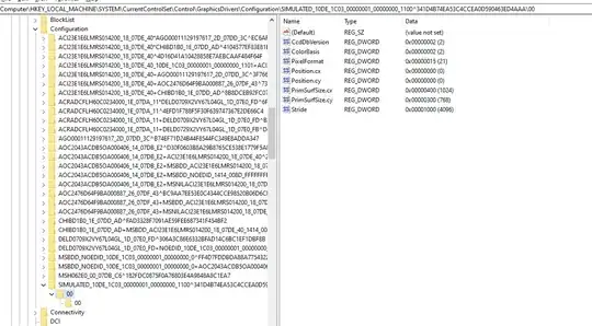 Screenshot of Registry Editor