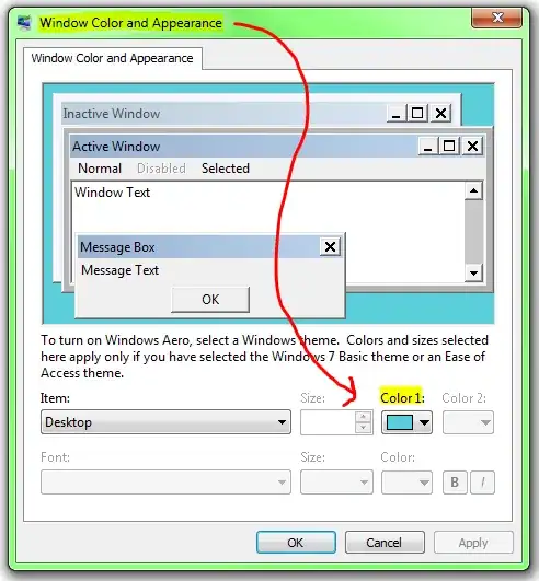 Window Color and Appearance with Bright Color.