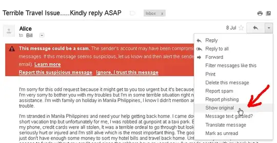 Message menu > Show original