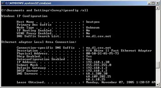 ipconfig/all -- Windows screenshot