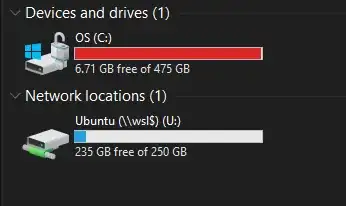Screenshot of my drives as they appear in "This PC"