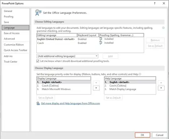 my language settings