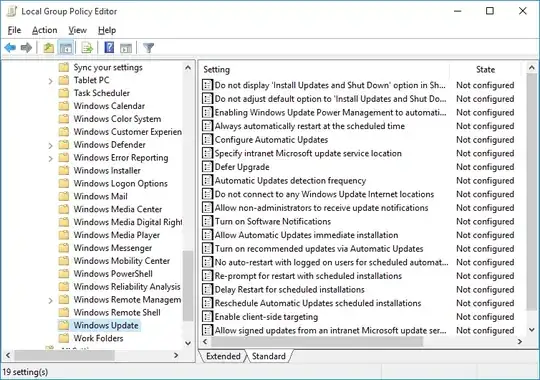 Local Group Policy Editor - Windows Update