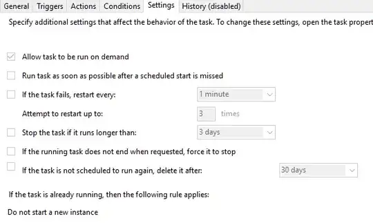 Task Scheduler Correct Settings
