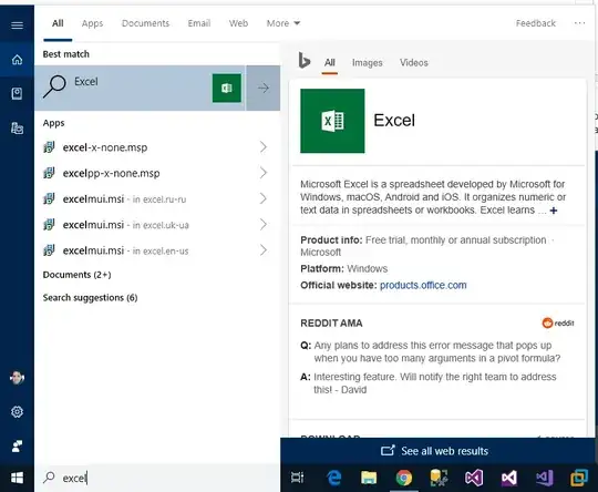 Cortana trying to find Excel