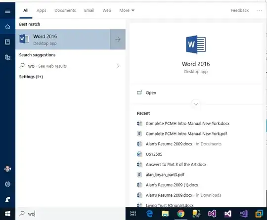 Cortana finding Word