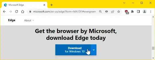 The download page for Microsoft Edge | Windows 10.