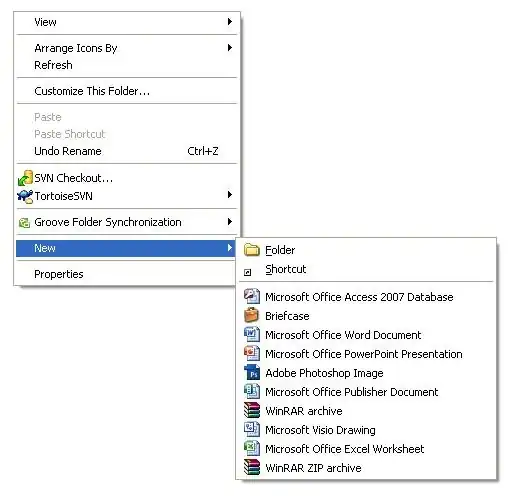 right click of mouse 