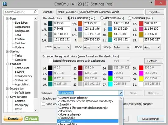 Predefined color schemes