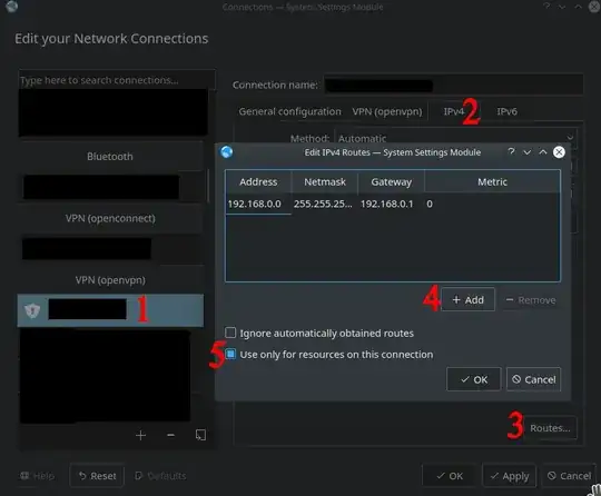 Screenshot of network manager showing where to click