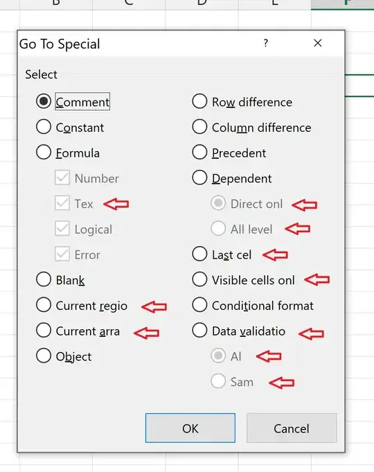 Example: 'Go to special' Menu