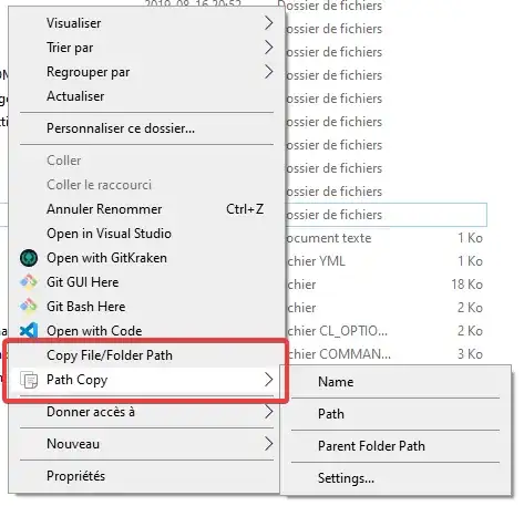 Path Copy Context Menu example