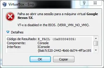 Image of the Virtual Box error