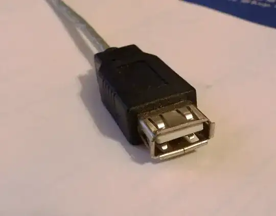 An example of a USB cable without a protective sheath around the connector.