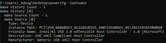 screenshot of powercfg -lastwake