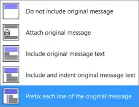 Prefix each line of the original message