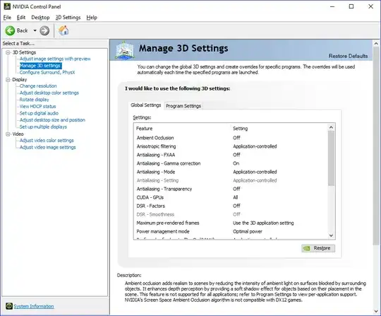 Nvidia Control Panel screenshot