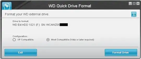 WD Quick Formatter "Format your WD external drive" screen