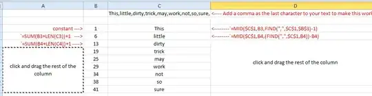 split the contents of the cell