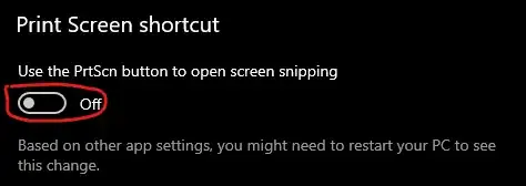 Print Screen Shortcut Settings