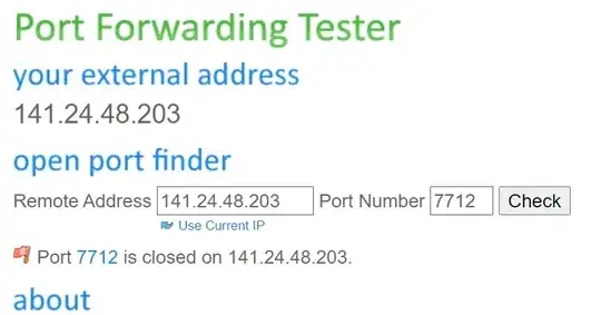 Test for 7712 port that my application runs on