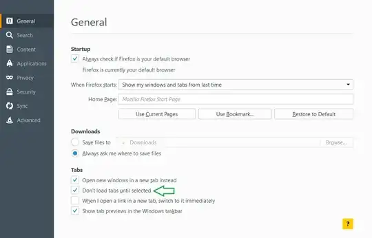 Firefox options page showing setting to not load tabs until selected