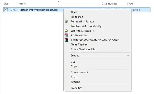 Executable's context menu