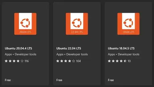 Screenshot from Windows Store showing the varieties of Ubuntu available.