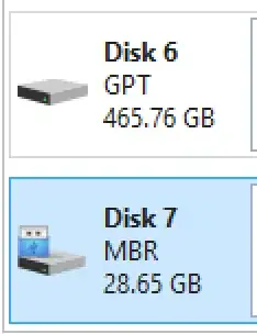 different partition format: