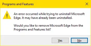The link in Programs and Features is now broken.