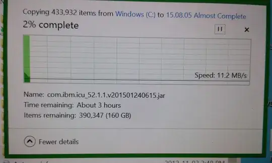 (Copy dialogue saying that 160GB are being copied)