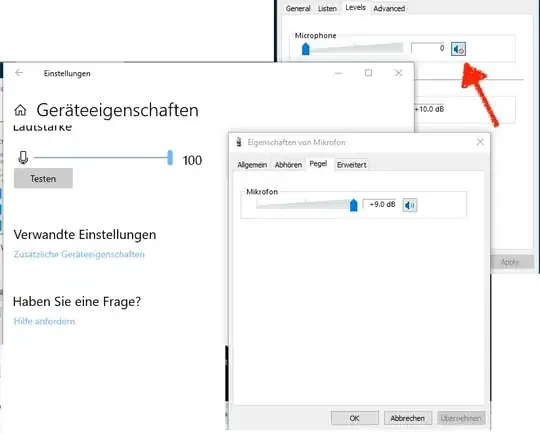 adjust level and mute status in levels tab