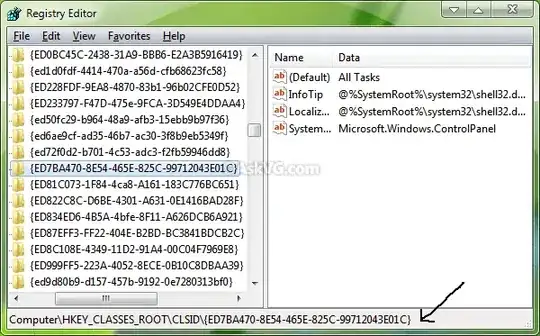 What that CLSID looks like from the registry