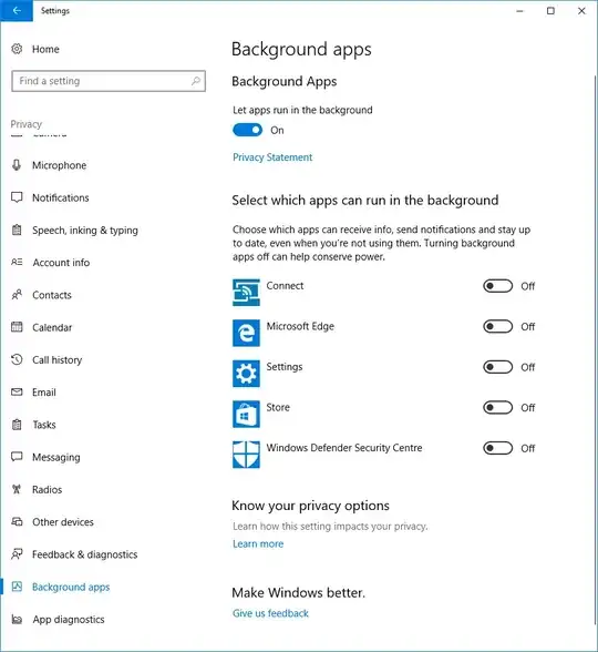Working Privacy Settings