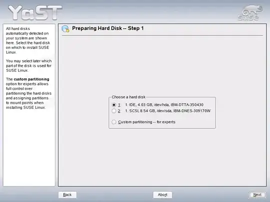 select CUSTOM PARTITIONING