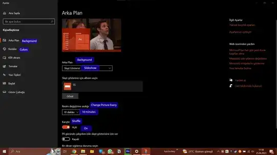 My Background settings
