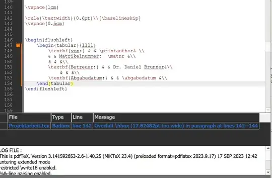 This is showing the problematic Code
