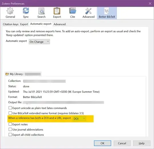 When a reference has both a DOI and a URL, export
