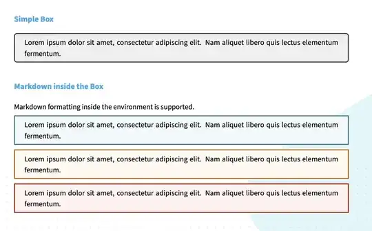 Screenshot of colored lightboxes