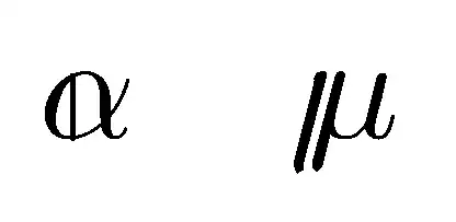 blackboard bold alpha and mu