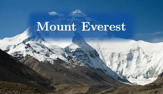 The text "Mount Everest" in a faded blue box on image of Mount Everest